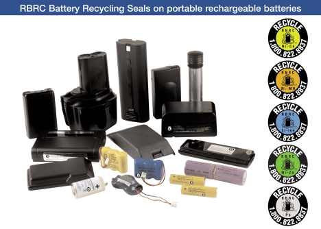Call 2 Recycle accepts rechargeable batteries for recycling funded by the Rechargeable Battery Recycling Corporation